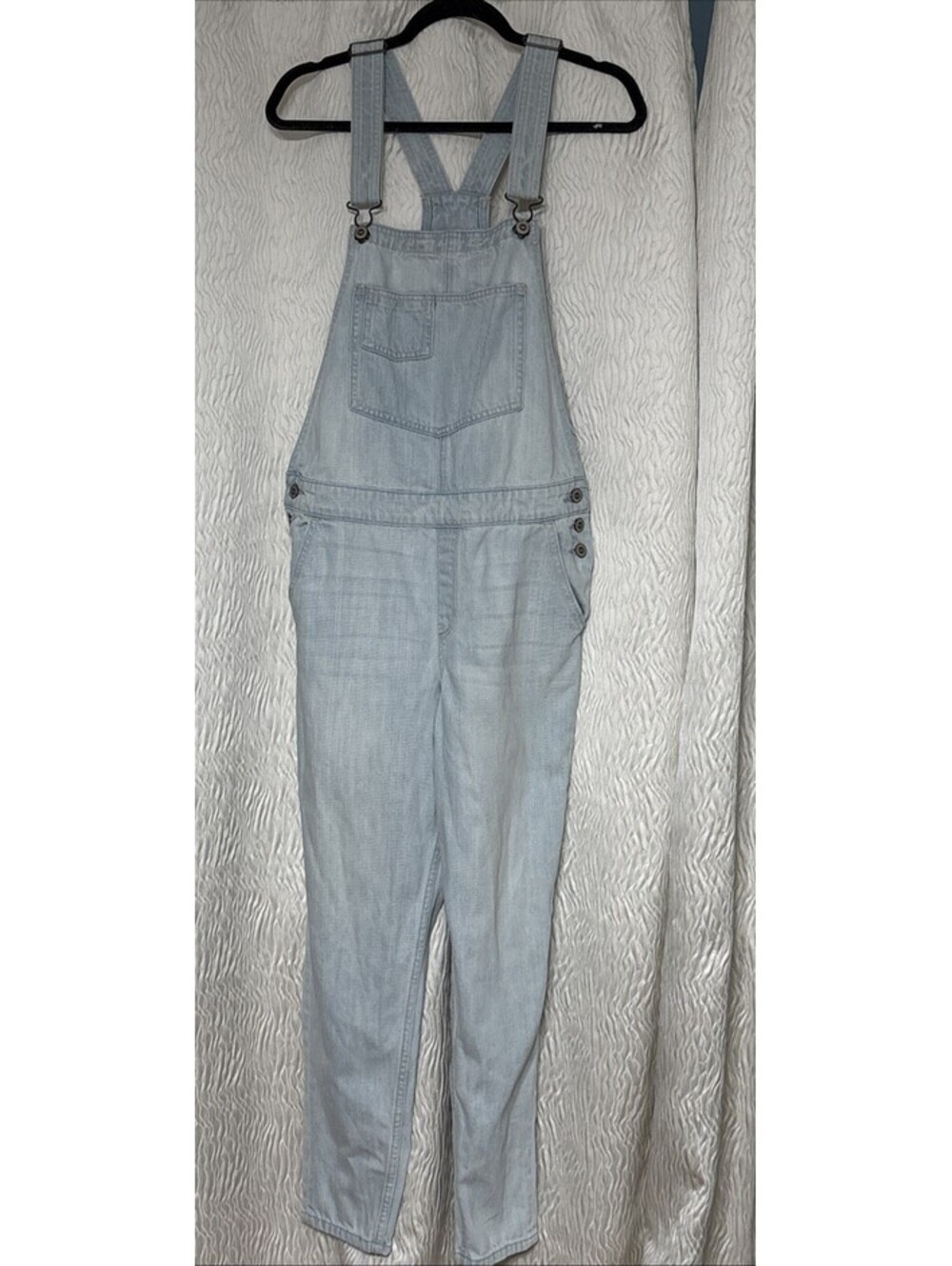 Hollister Light Wash Overalls Women’s  Denim Stretch Bib Ground -Size Large